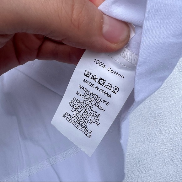 Tie front puff sleeve 100% cotton blouse size large - Picture 4 of 4